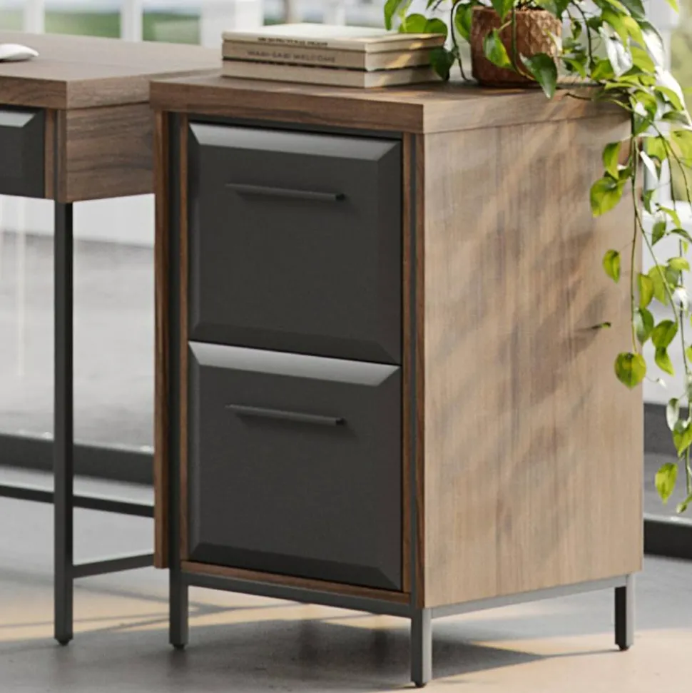 Thomasville Alderbrook 21"D Vertical 2-Drawer File Cabinet, Walnut/Matte Black