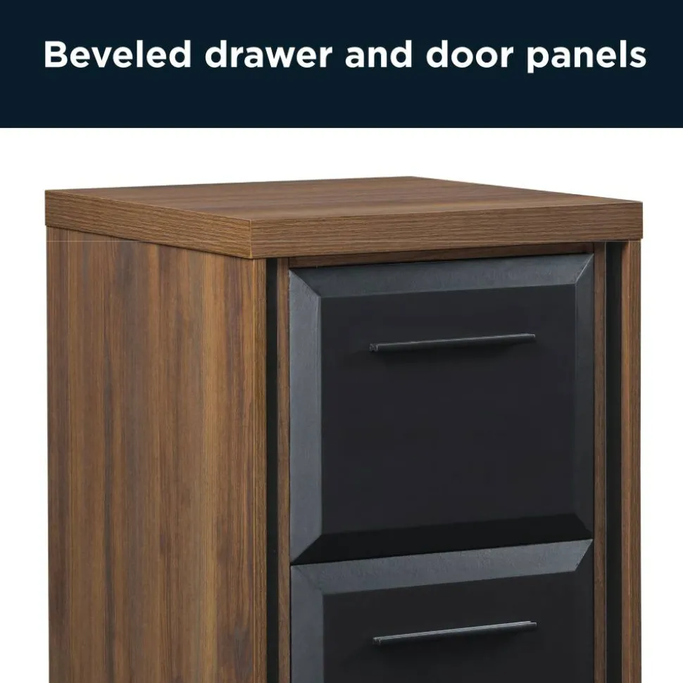 Thomasville Alderbrook 21"D Vertical 2-Drawer File Cabinet, Walnut/Matte Black