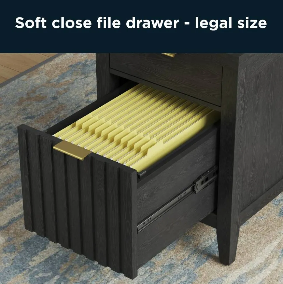 Thomasville Rivington 20-3/4"D Vertical 2-Drawer File Cabinet, Raven Black