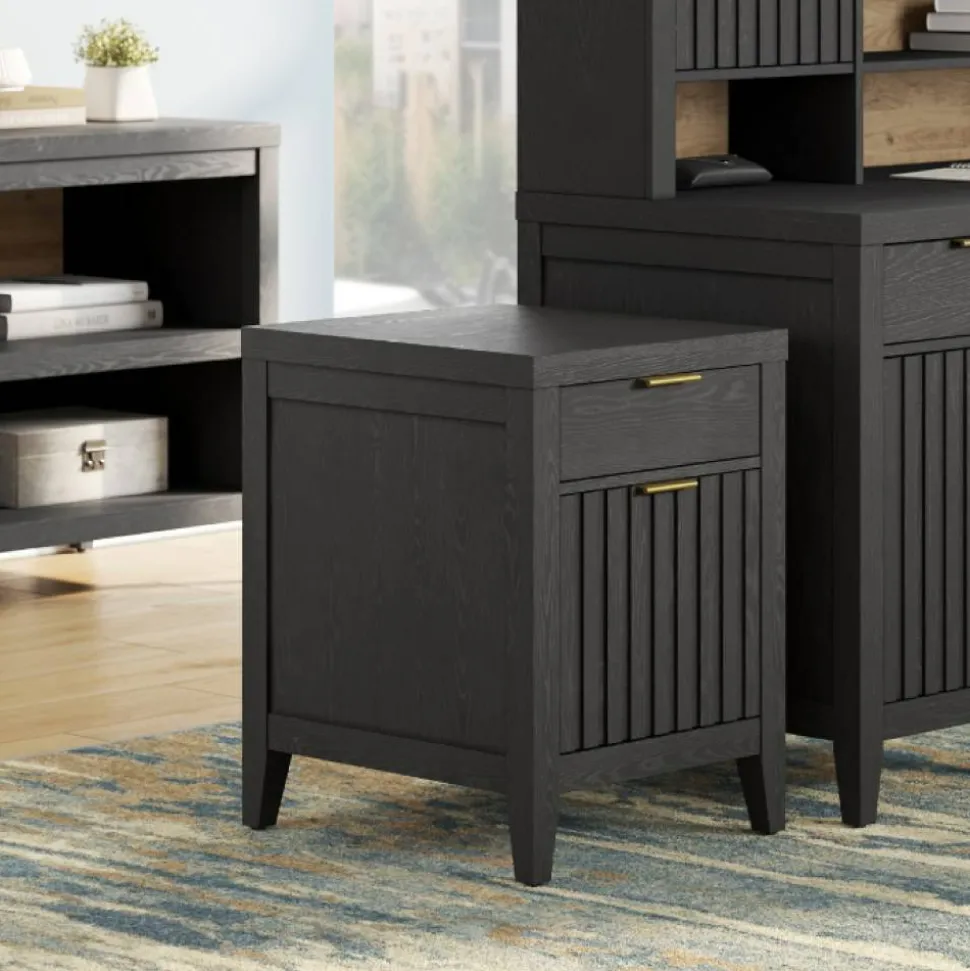 Thomasville Rivington 20-3/4"D Vertical 2-Drawer File Cabinet, Raven Black