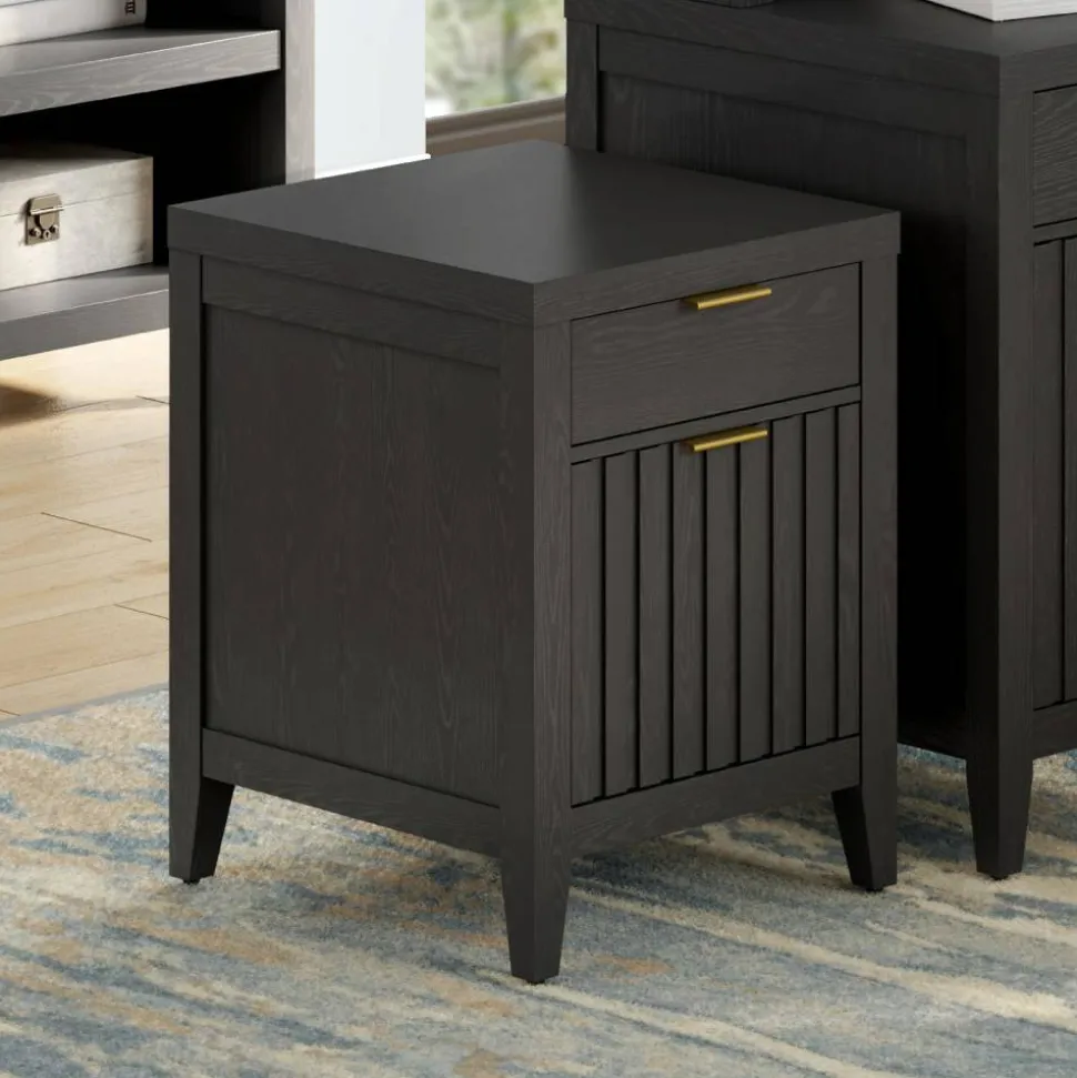 Thomasville Rivington 20-3/4"D Vertical 2-Drawer File Cabinet, Raven Black