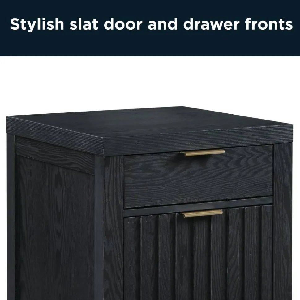 Thomasville Rivington 20-3/4"D Vertical 2-Drawer File Cabinet, Raven Black