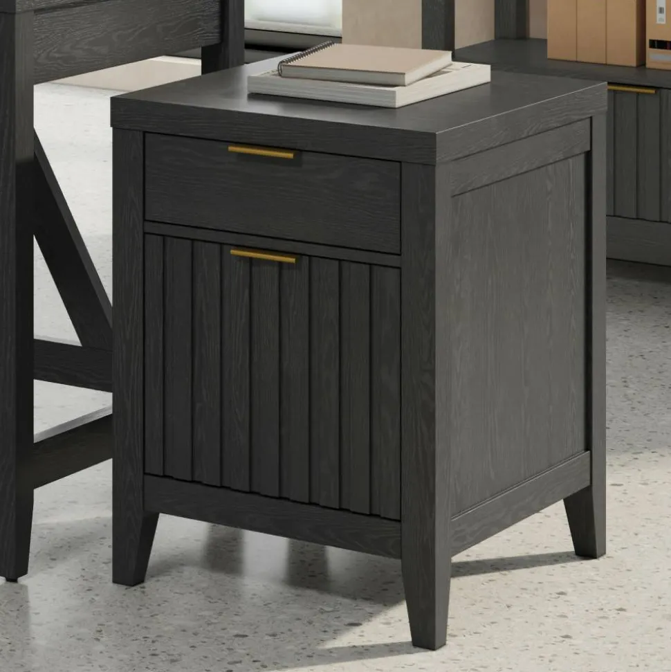 Thomasville Rivington 20-3/4"D Vertical 2-Drawer File Cabinet, Raven Black