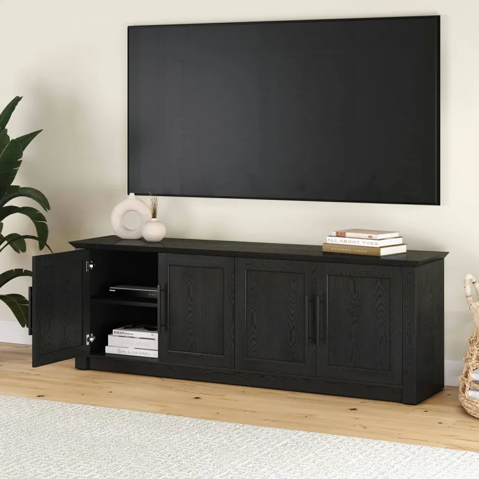 Thornwell Rectangular TV Stand for TV's up to 78" in Black Grain