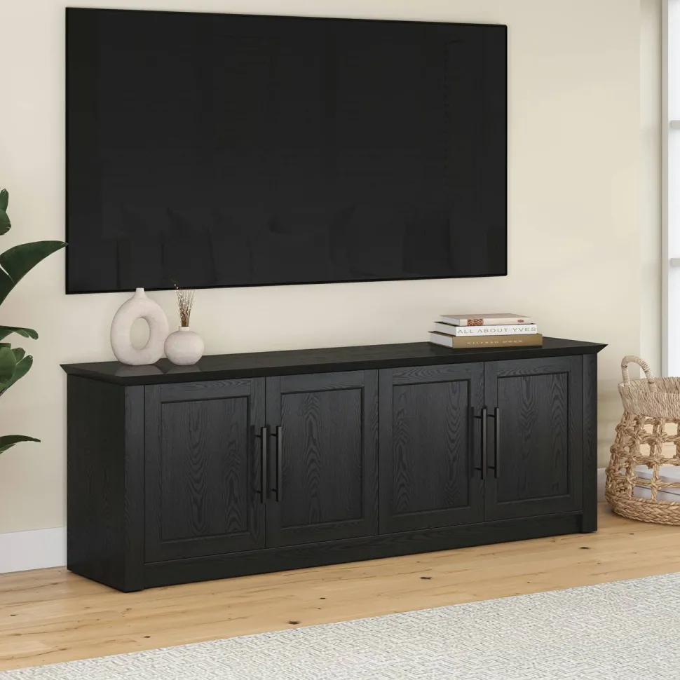 Thornwell Rectangular TV Stand for TV's up to 78" in Black Grain