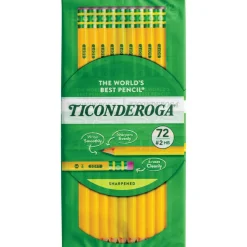 Ticonderoga #2 Pre-sharpened Pencils, 0.7 mm, Yellow, Pack Of 72 Pencils