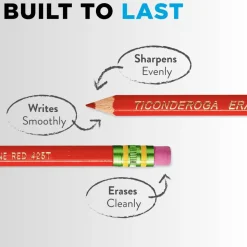 Ticonderoga Erasable Checking Pencils, Presharpened, Carmine Red, Pack Of 12
