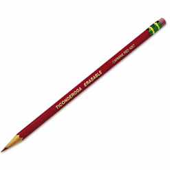 Ticonderoga Erasable Checking Pencils, Presharpened, Carmine Red, Pack Of 12