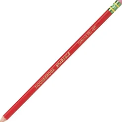 Ticonderoga Erasable Checking Pencils, Presharpened, Carmine Red, Pack Of 12
