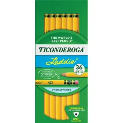 Ticonderoga Laddie Tri-Write Triangular No. 2 Pencils, #2 Lead, Soft, Pack of 36