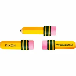 Ticonderoga Latex-free Pencil-shape Eraser - Yellow - Pencil - 36 / Box - Latex-free, Smudge-free, Non-toxic