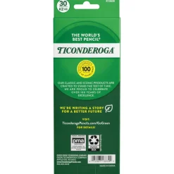 Ticonderoga Pencils , Pre-Sharpened, #2 Soft Lead, Yellow Barrel, Box Of 30