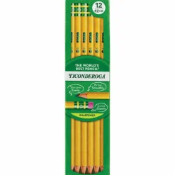 Ticonderoga Pencils, Presharpened, #2 Lead, Soft, Pack of 12