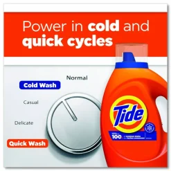 Tide HE Laundry Detergent, Original Scent, Liquid, 64 Loads, 80 oz Bottle, 4/Carton