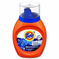 Tide Plus Bleach Alternative Liquid Laundry Detergent, HE Compatible, 16 Loads, Original Scent, 25 oz Bottle, 6/Carton