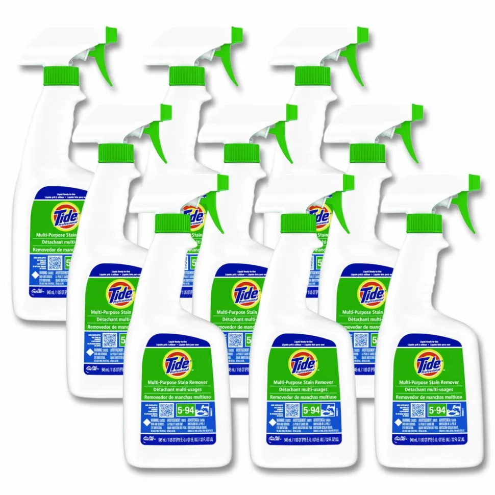Tide PRO Multi Purpose Stain Remover, 32 oz Spray Bottle, 9/Carton