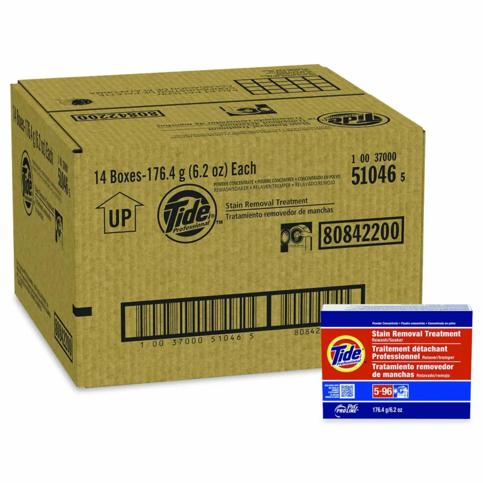 Tide PRO Stain Removal Treatment Powder, Unscented, 6.2 oz Box, 14/Carton