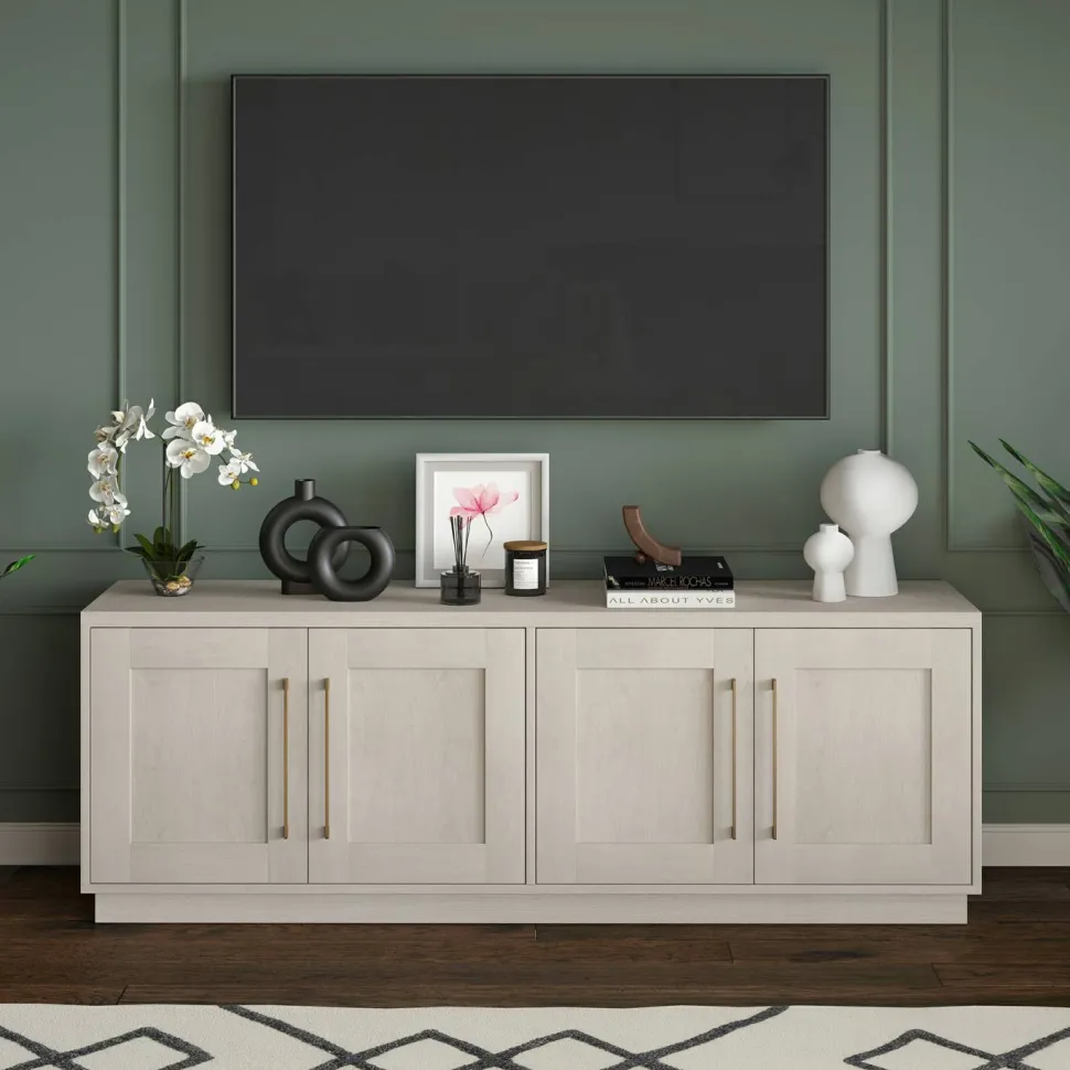 Tillman Rectangular TV Stand for TV's up to 75" in Alder White