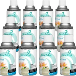 TimeMist Premium Metered Air Freshener Refill, Clean N Fresh, 7.1 oz Aerosol Spray, 12/Carton