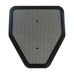 TOLCO Urinal Mat, Shield-Shaped, Black Non-Slip Perforated Surface, 20.75" x 18.5", 6/Carton