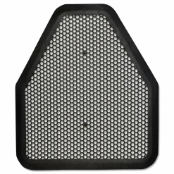 TOLCO Urinal Mat, Shield-Shaped, Black Non-Slip Perforated Surface, 20.75