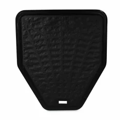 TOLCO Urinal Mat, Shield-Shaped, Black Non-Slip Perforated Surface, 20.75