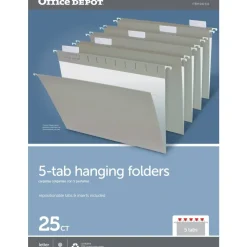 2-Tone Hanging File Folders, 1/5 Cut, 8 1/2