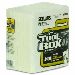 TOOLBOX Z400 Quarterfold Wipers, 1-Ply, 11.87 x 13, White, 12/Carton