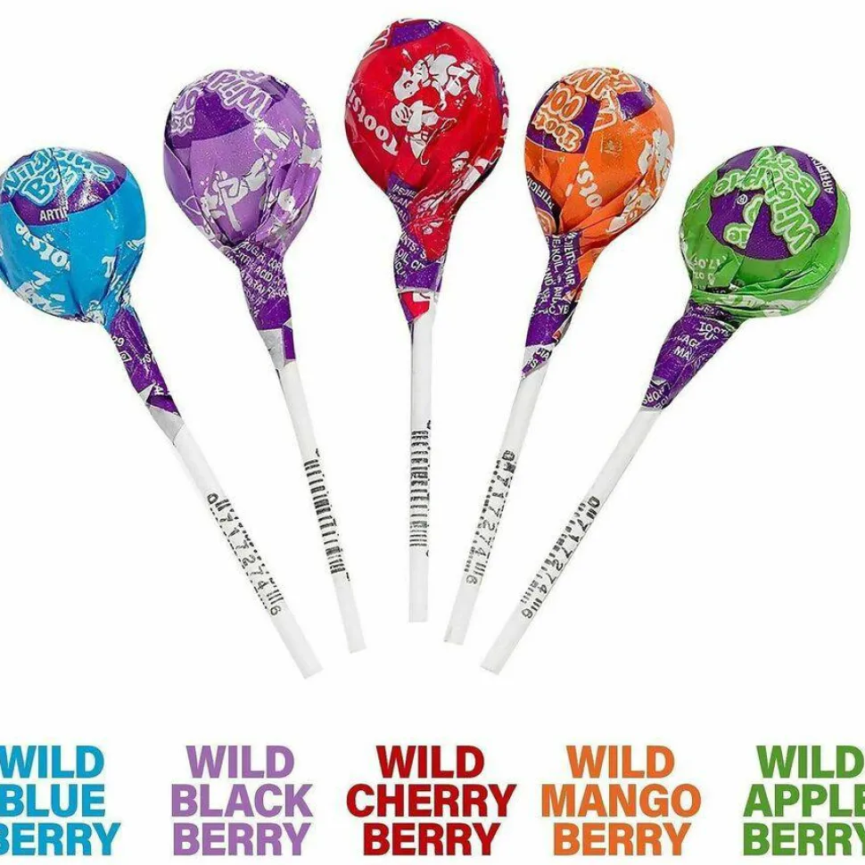Tootsie Roll Tootsie Pops, Assorted Wild Berry Flavors, 0.6 oz Lollipops, 100/Box