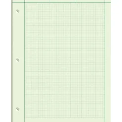TOPS Engineer's Computation Pads, 8 1/2" x 11", Green, 100 Sheets