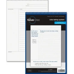 TOPS FocusNotes Top-Wire Notebook, 8 1/2" x 11", 70 Sheets, Blue/White