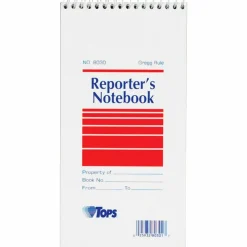 TOPS Reporter's Notebooks, 4" x 8", 1 Subject, Gregg Ruled, 70 Sheets, Pack Of 12 Books