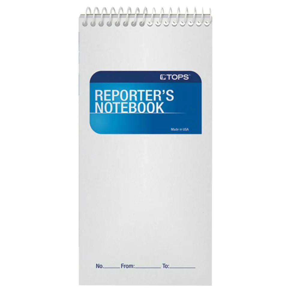 TOPS Reporter's Notebooks, 4" x 8", 1 Subject, Gregg Ruled, 70 Sheets, Pack Of 12 Books