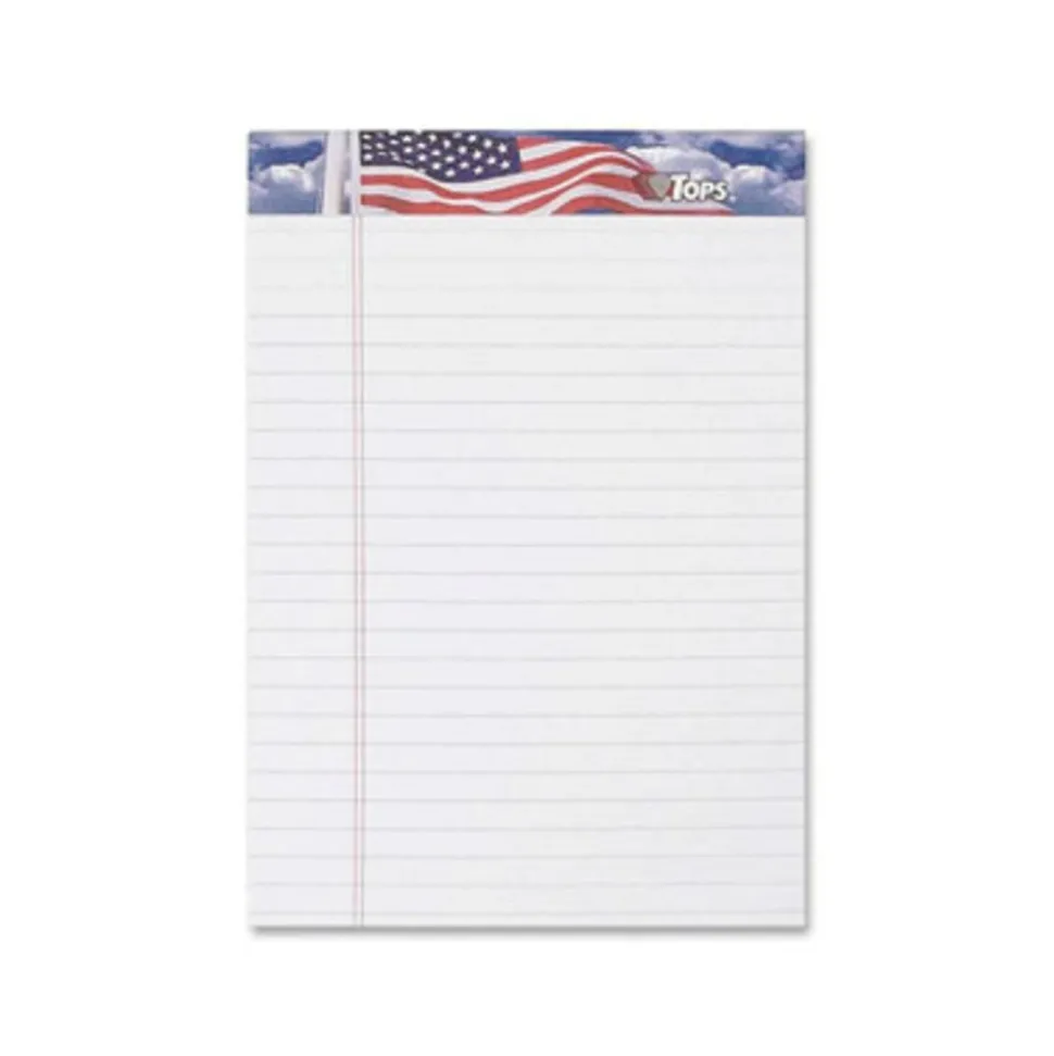 TOPS American Pride Binding Legal Writing Tablet - Jr.Legal - 50 Sheets - Strip - 16 lb Basis Weight - 75103