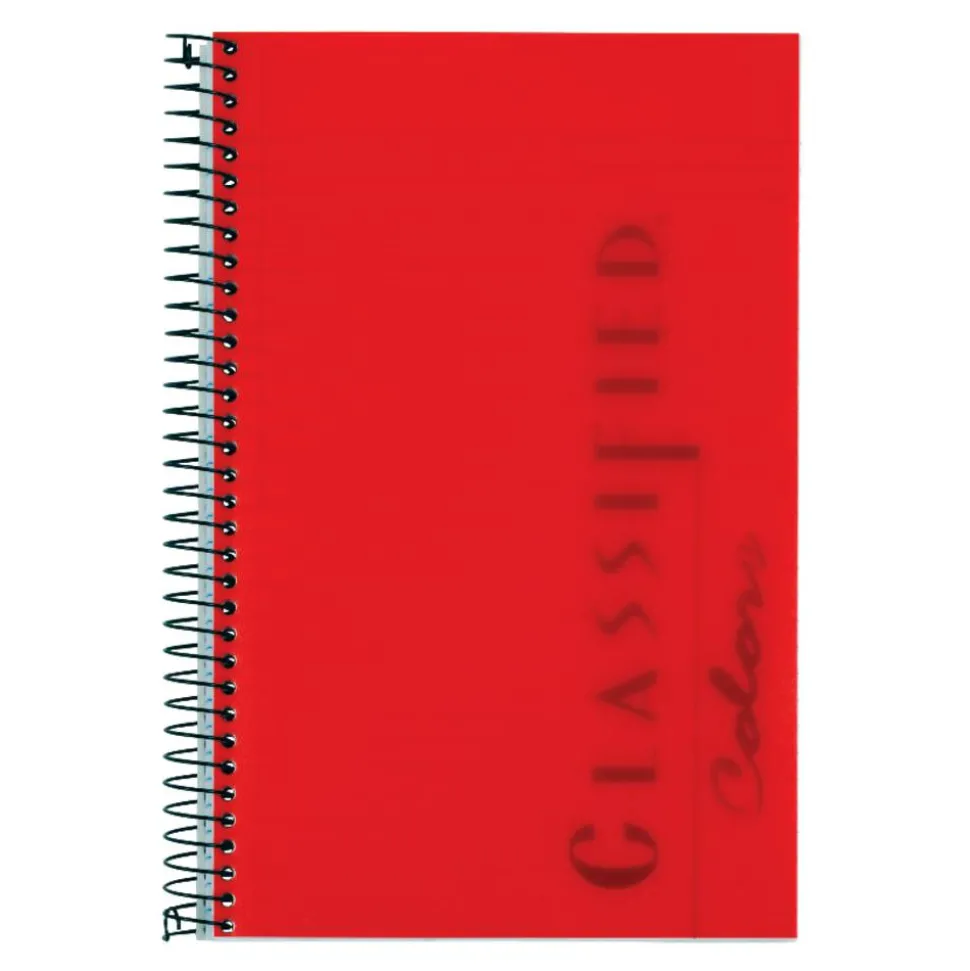 TOPS Classified Colors Business Notebook, 5 1/2" x 8 1/2", 1 Subject, Narrow Ruled, 100 Sheets, Ruby Red Cover