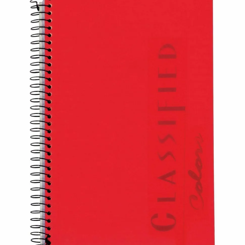 TOPS Classified Colors Business Notebook, 5 1/2" x 8 1/2", 1 Subject, Narrow Ruled, 100 Sheets, Ruby Red Cover
