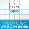 TOPS Cross Section Pads, Quadrille Rule (10 sq/in, 1 sq/in), (50) White 8.5 x 11 Sheets