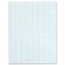 TOPS Cross Section Pads, Quadrille Rule (10 sq/in, 1 sq/in), (50) White 8.5 x 11 Sheets