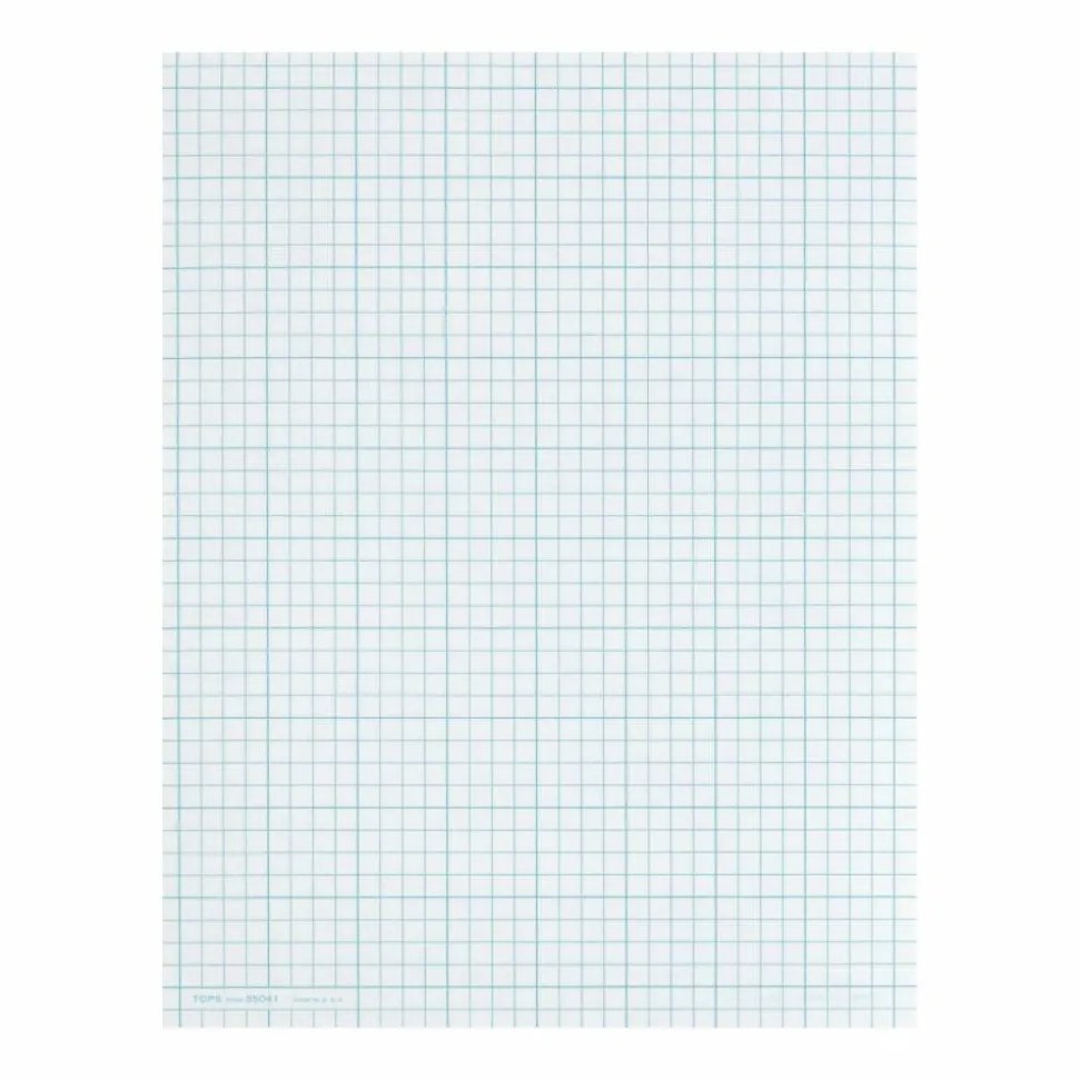 TOPS Cross Section Pad, 8 1/2" x 11", Quadrille Rule, 50 Sheets, White Paper/Blue Ink