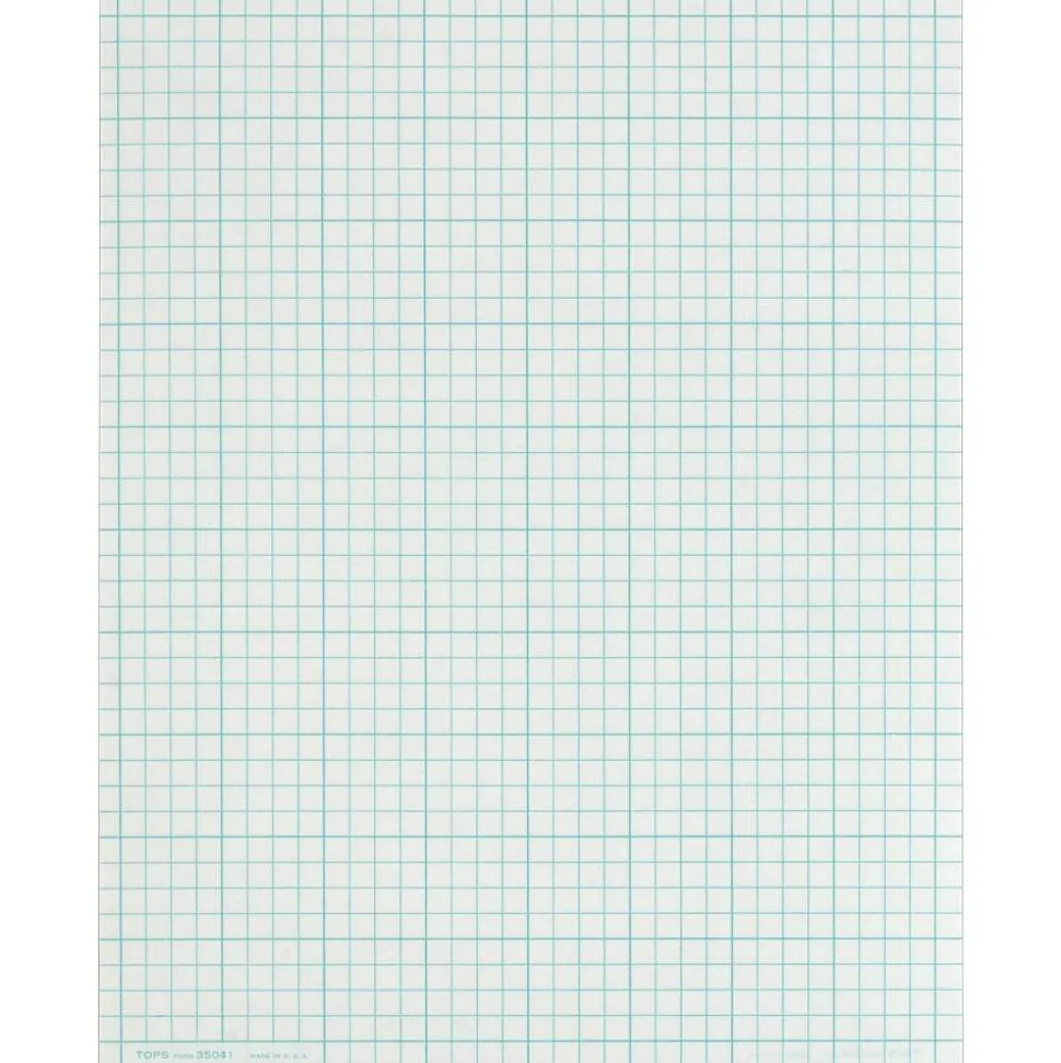 TOPS Cross Section Pad, 8 1/2" x 11", Quadrille Rule, 50 Sheets, White Paper/Blue Ink