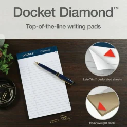TOPS Docket Diamond Jr. 100% Recycled Writing Pads, 5