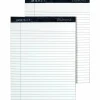 TOPS Docket Diamond Premium 100% Recycled Legal Pad, 8 1/2" x 11 3/4", Legal Ruled, 50 Sheets, White, Pack Of 2 Pads