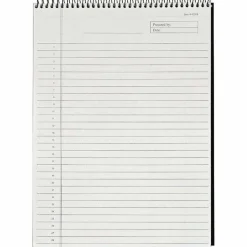 TOPS Docket Diamond 100% Recycled Wirebound Planner, 8 1/2" x 11 3/4", 1 Subject, Legal Ruled, 60 Sheets, White
