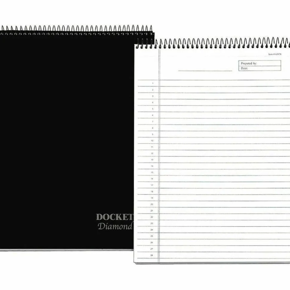 TOPS Docket Diamond 100% Recycled Wirebound Planner, 8 1/2" x 11 3/4", 1 Subject, Legal Ruled, 60 Sheets, White