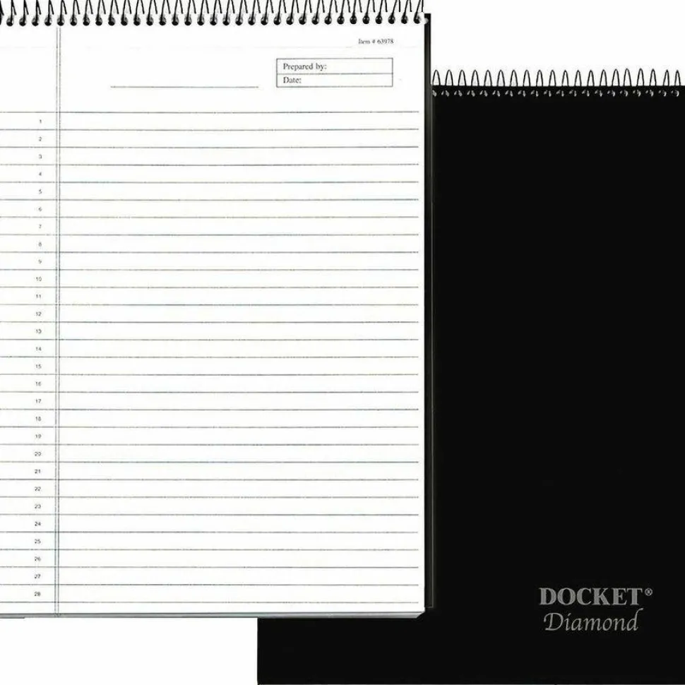TOPS Docket Diamond 100% Recycled Wirebound Planner, 8 1/2" x 11 3/4", 1 Subject, Legal Ruled, 60 Sheets, White