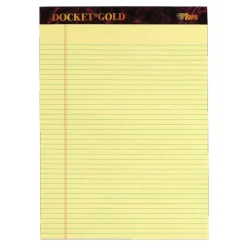 TOPS Docket Gold Perforated Writing Pads, 8 1/2