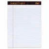 TOPS Docket Gold Perforated Writing Pads, 8 1/2" x 11 3/4", Narrow Ruled, 50 Sheets, White, Pack Of 6 Pads