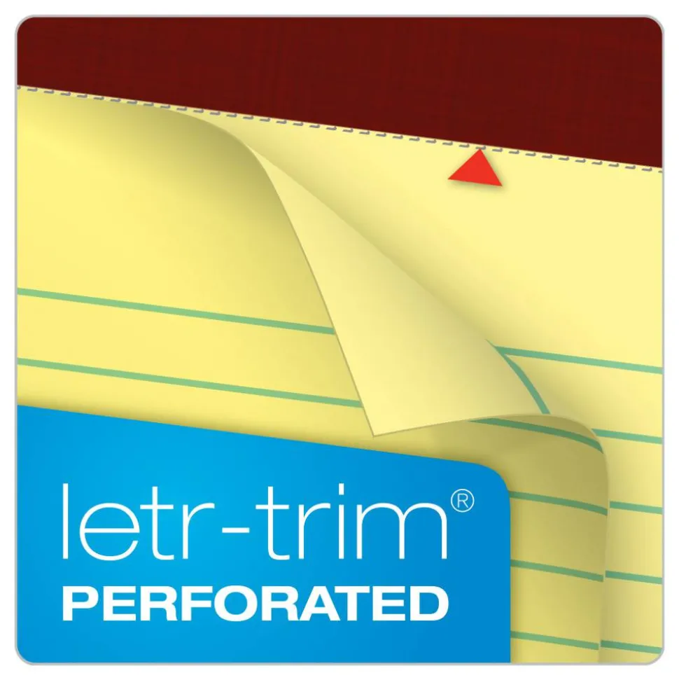 TOPS Docket Gold Premium Writing Pads, 8 1/2" x 11 3/4", Legal Ruled, 50 Sheets, Canary, Pack Of 12 Pads