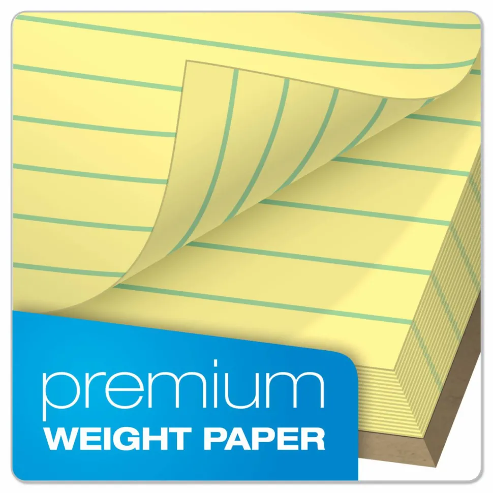 TOPS Docket Gold Premium Writing Pads, 8 1/2" x 11 3/4", Legal Ruled, 50 Sheets, Canary, Pack Of 12 Pads