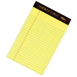 TOPS Docket Gold Premium Writing Pads, 5" x 8", Jr. Legal Rule, Canary, 50 Sheets Per Pad, Pack Of 6 Pads